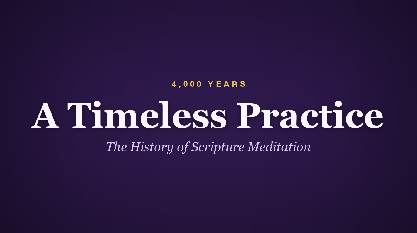 History of scripture meditation from the early church to today